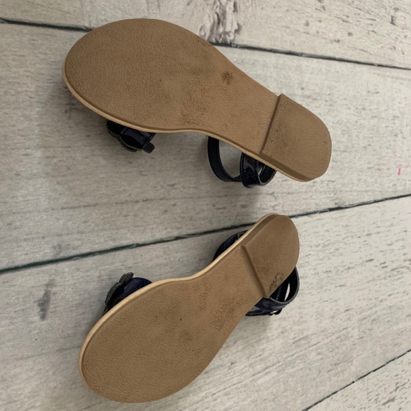 Navy blue sandals with flowers - Picture 4 of 6